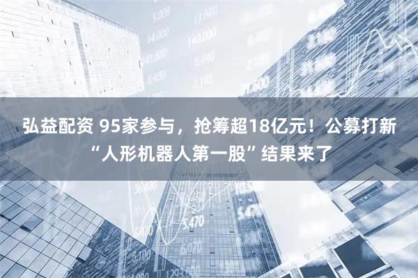 弘益配资 95家参与，抢筹超18亿元！公募打新“人形机器人第一股”结果来了
